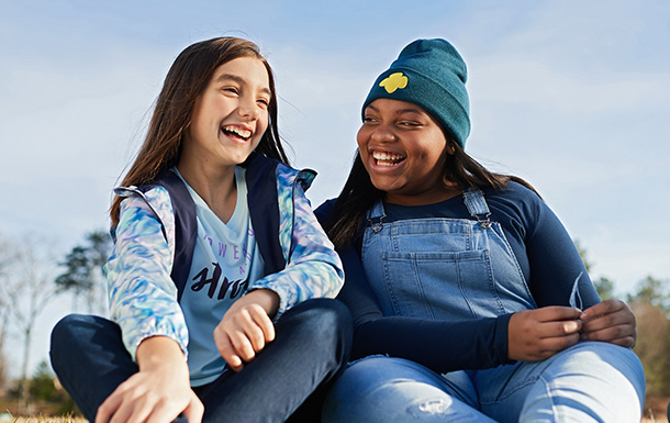 smiling Girl Scouts