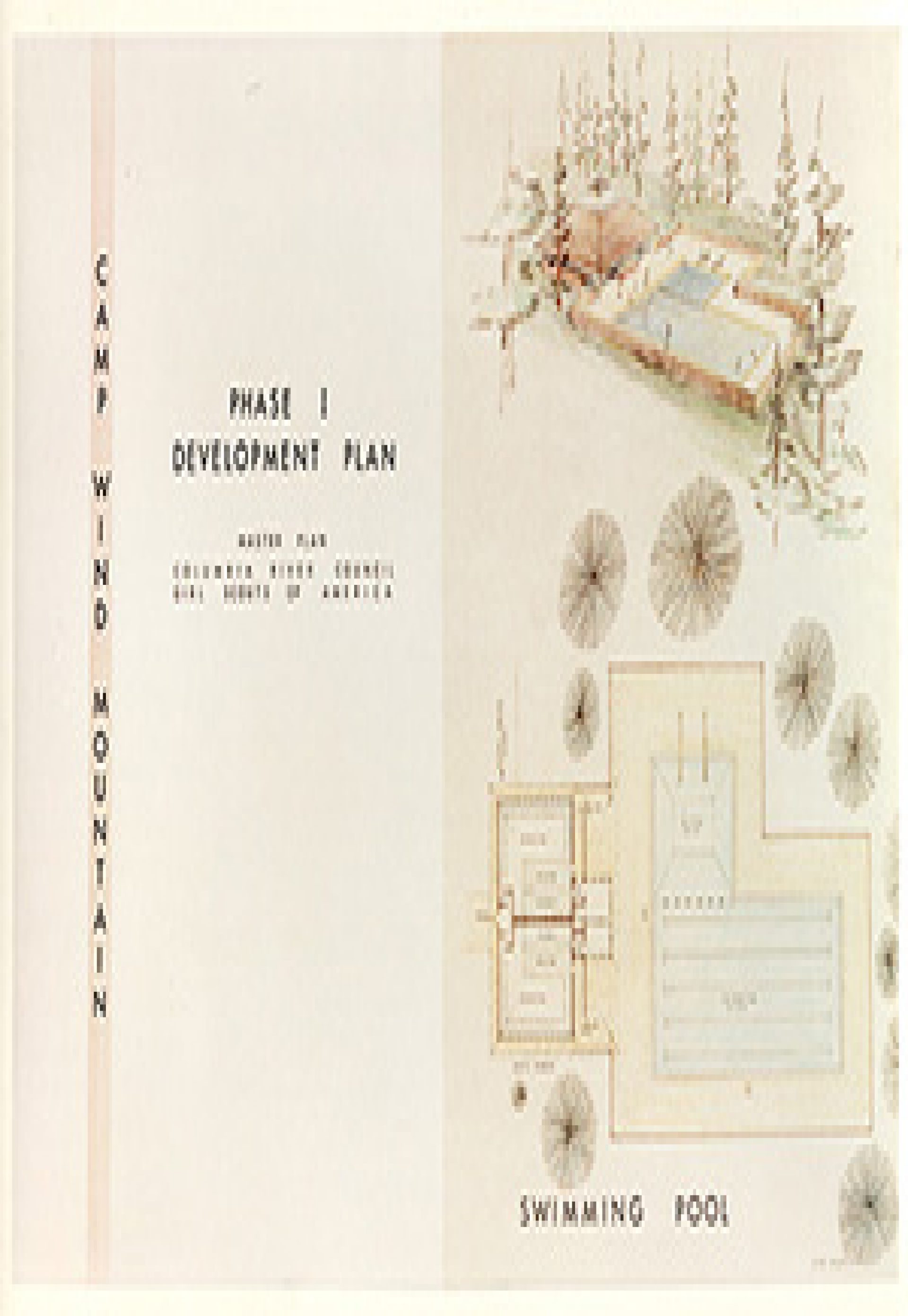 An illustration of a plan for a swimming pool at Camp Arrowhead